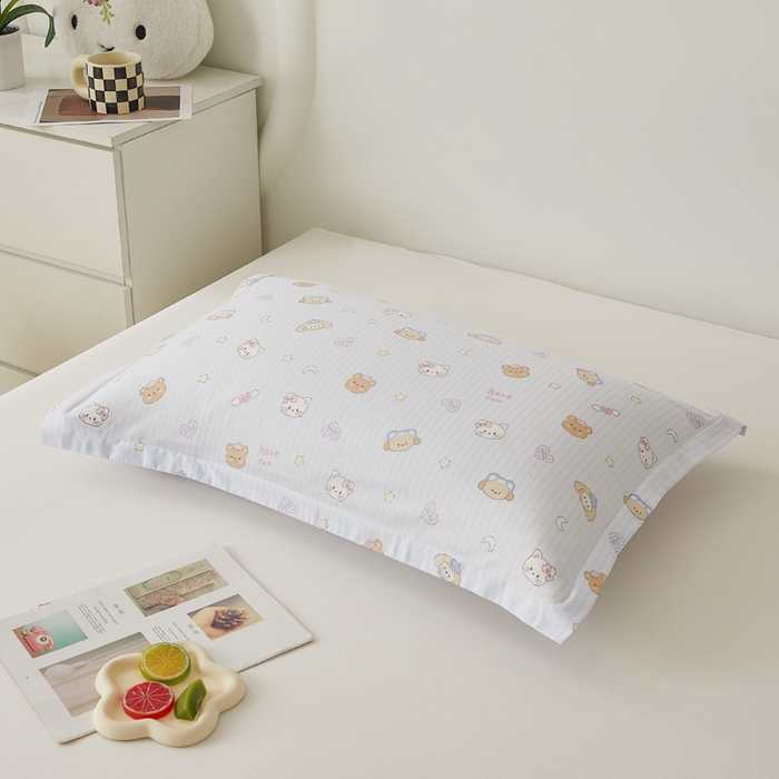 91家纺网 家纺一手货源 找家纺 翎盈家纺2025款ins风小清新卡通多规格纯棉枕套全棉枕头套 镜子海洋-兰