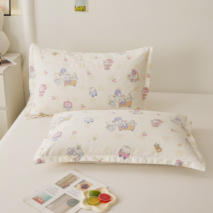 翎盈家纺2025款ins风小清新卡通多规格纯棉枕套全棉枕头套 甜梦悠韵