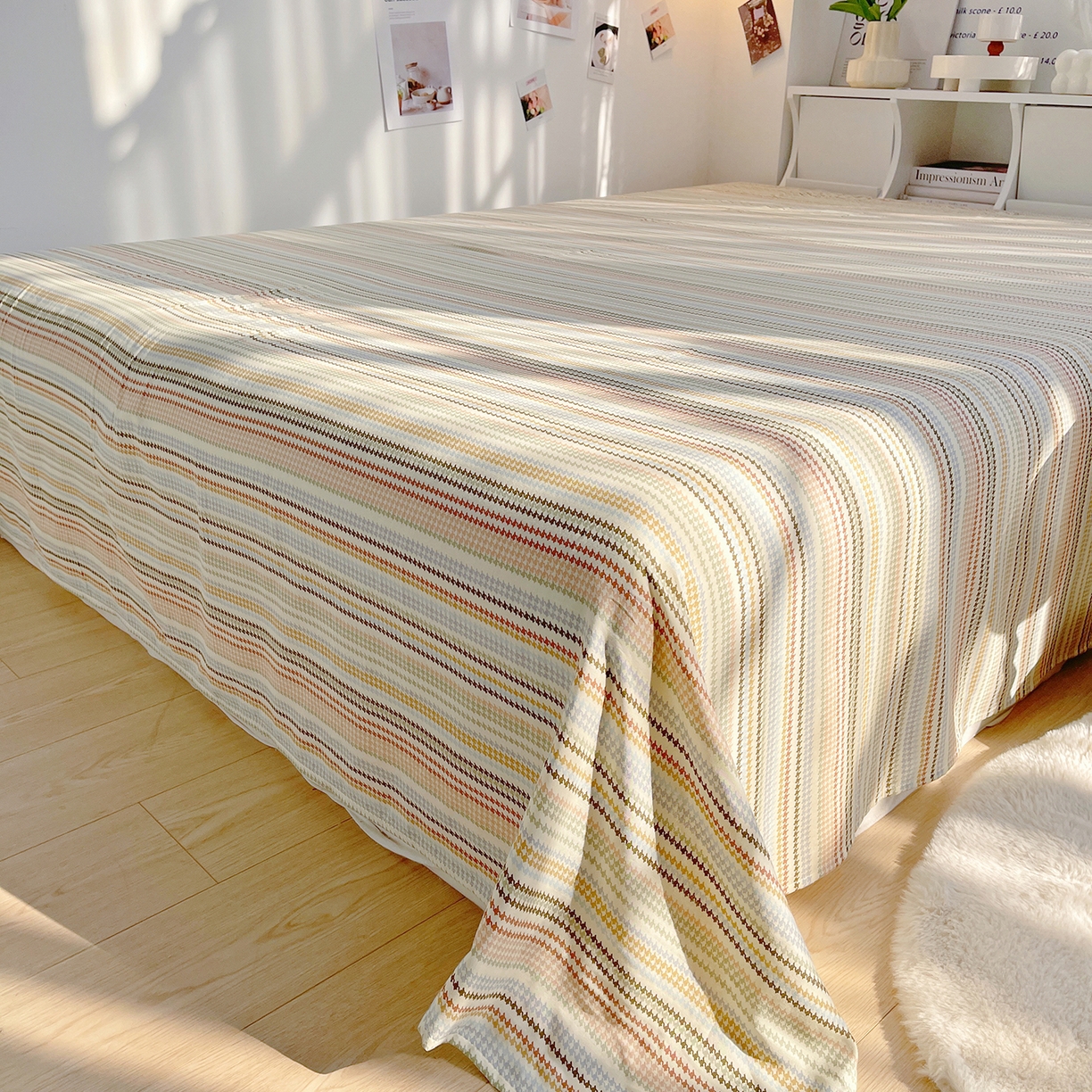 91家纺网 家纺一手货源 找家纺 炫拼家纺 2026春夏新款全棉纯棉A类40支双层纱卡通毛巾绣四件套-慕斯 红军兔