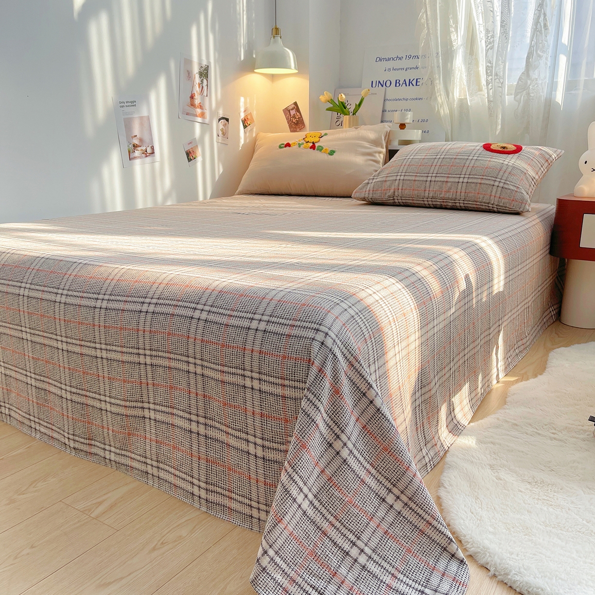 91家纺网 家纺一手货源 找家纺 炫拼家纺 2026春夏新款全棉纯棉A类40支双层纱卡通毛巾绣四件套-慕斯 汉堡卡皮