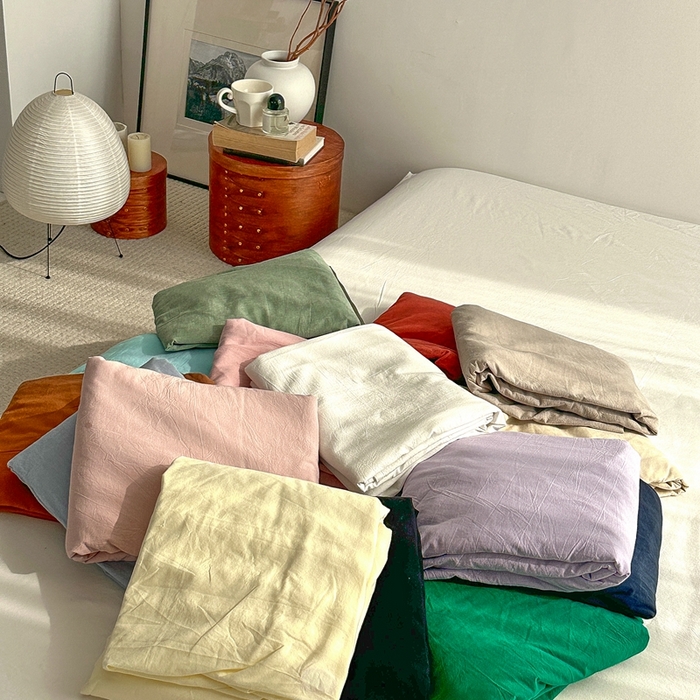 91家纺网 家纺一手货源 找家纺 （总）云上 2025新款全棉色织水洗棉单品枕套 被套 床单 床笠