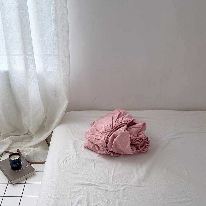 91家纺网 家纺一手货源 找家纺 云上 2025新款全棉色织水洗棉单品枕套 被套 床单 床笠 亮粉