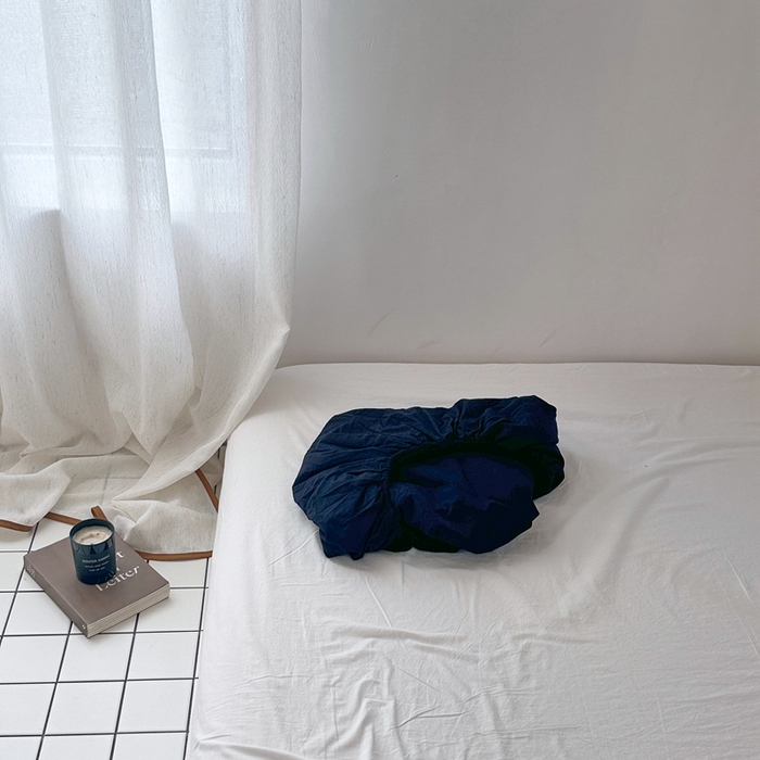 91家纺网 家纺一手货源 找家纺 云上 2025新款全棉色织水洗棉单品枕套 被套 床单 床笠 藏青