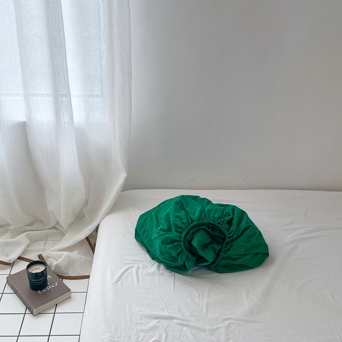 91家纺网 家纺一手货源 找家纺 云上 2025新款全棉色织水洗棉单品枕套 被套 床单 床笠 海王绿