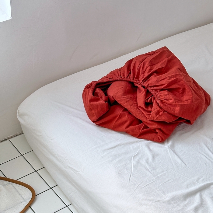 91家纺网 家纺一手货源 找家纺 云上 2025新款全棉色织水洗棉单品枕套 被套 床单 床笠 枫叶红