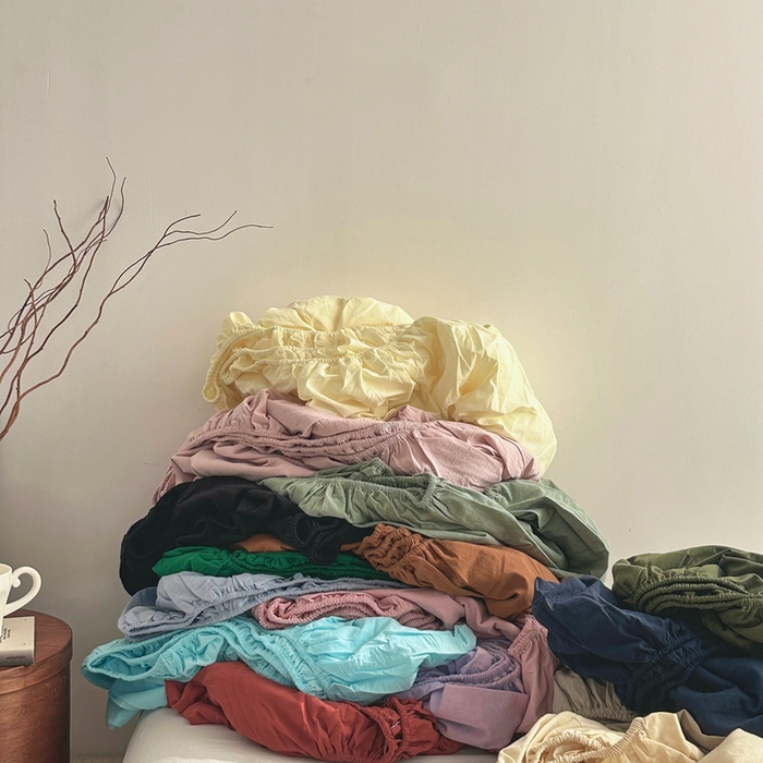 91家纺网 家纺一手货源 找家纺 云上 2025新款全棉色织水洗棉单品枕套 被套 床单 床笠 组合图仅做展示