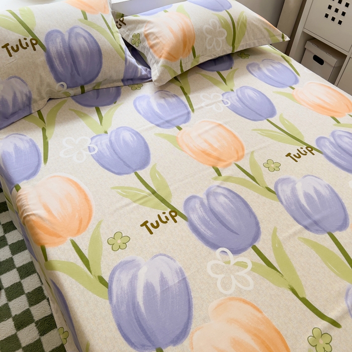 91家纺网 家纺一手货源 找家纺 百寐 2025新款秋冬全棉生态磨毛印花单品枕套48*74cm单只一对枕芯保护套 兰郁香