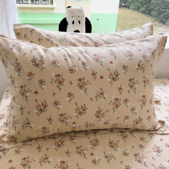 91家纺网 家纺一手货源 找家纺 百寐 2025新款秋冬全棉生态磨毛印花单品枕套48*74cm单只一对枕芯保护套 花千朵