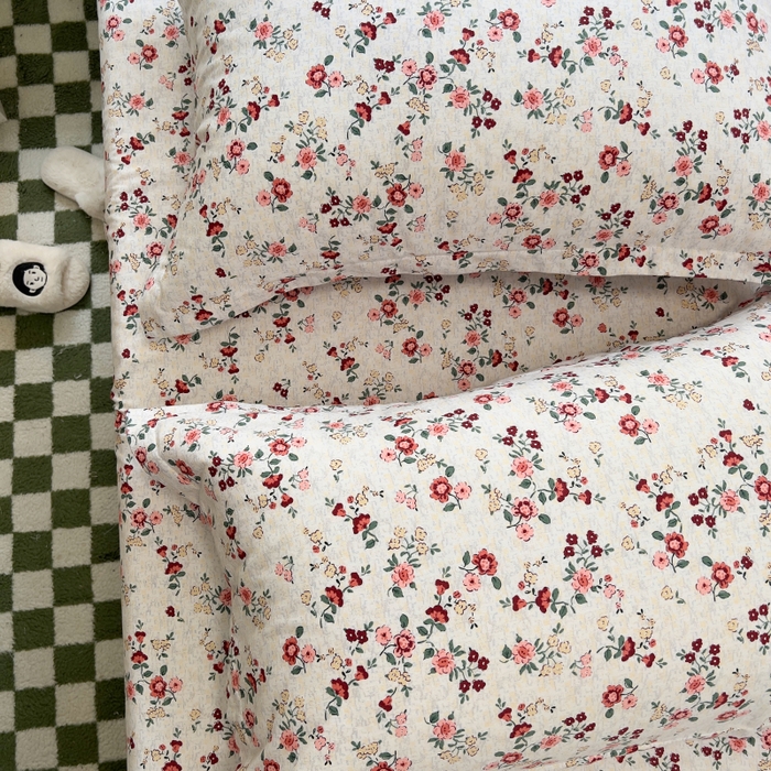 91家纺网 家纺一手货源 找家纺 百寐 2025新款秋冬全棉生态磨毛印花单品枕套48*74cm单只一对枕芯保护套 花诺柔