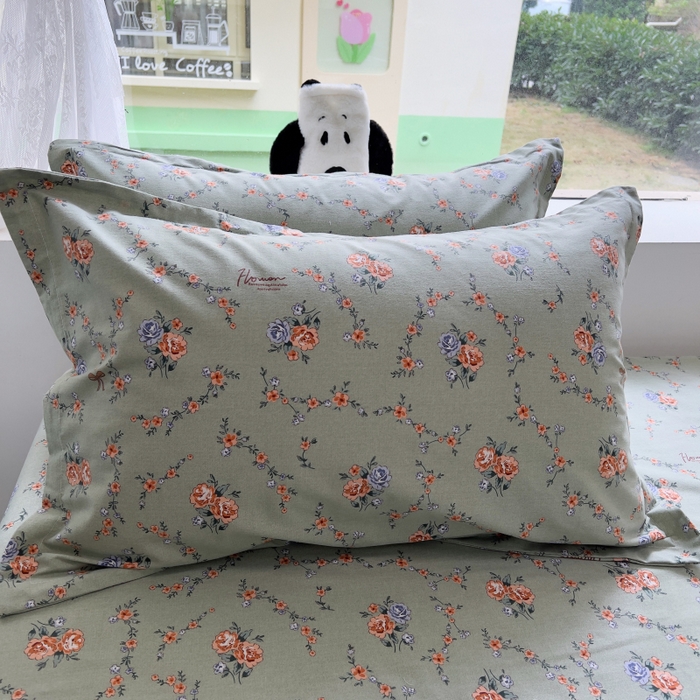 91家纺网 家纺一手货源 找家纺 （总）百寐 2025新款秋冬全棉生态磨毛印花单品枕套48*74cm单只一对枕芯保护套