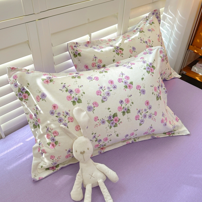 91家纺网 家纺一手货源 找家纺 （总）百寐 2025新款秋冬全棉生态磨毛印花单品枕套48*74cm单只一对枕芯保护套