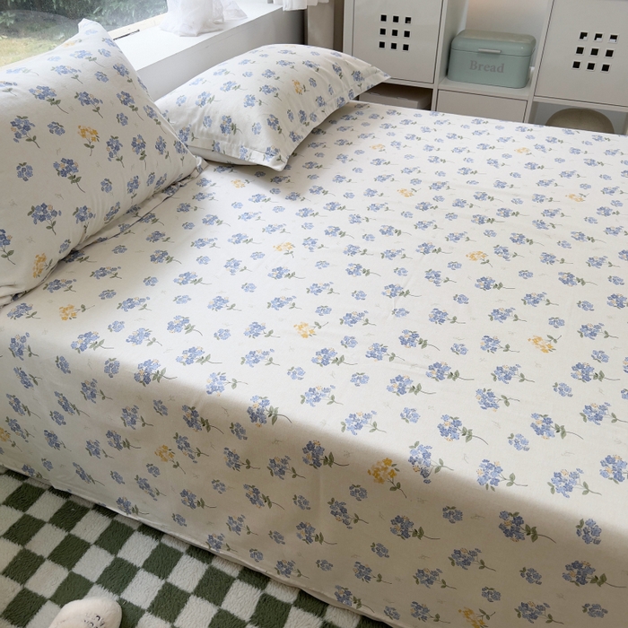 91家纺网 家纺一手货源 找家纺 百寐 2025新款秋冬全棉生态磨毛印花单品枕套48*74cm单只一对枕芯保护套 高岭花