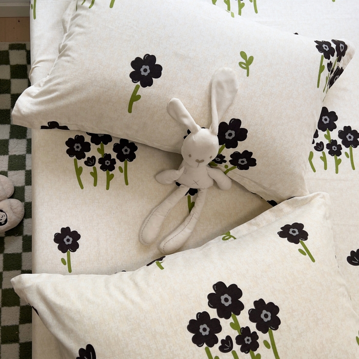 91家纺网 家纺一手货源 找家纺 百寐 2025新款秋冬全棉生态磨毛印花单品枕套48*74cm单只一对枕芯保护套 墨如玉