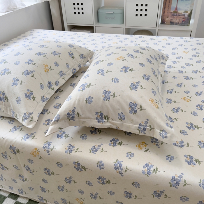 91家纺网 家纺一手货源 找家纺 百寐 2025新款秋冬全棉生态磨毛印花单品枕套48*74cm单只一对枕芯保护套 高岭花