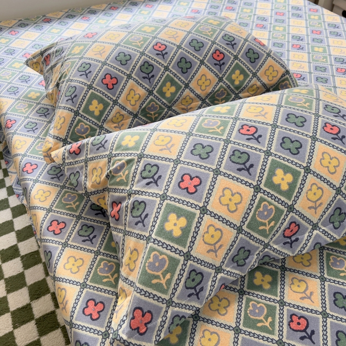 91家纺网 家纺一手货源 找家纺 百寐 2025新款秋冬全棉生态磨毛印花单品枕套48*74cm单只一对枕芯保护套 宁梵西