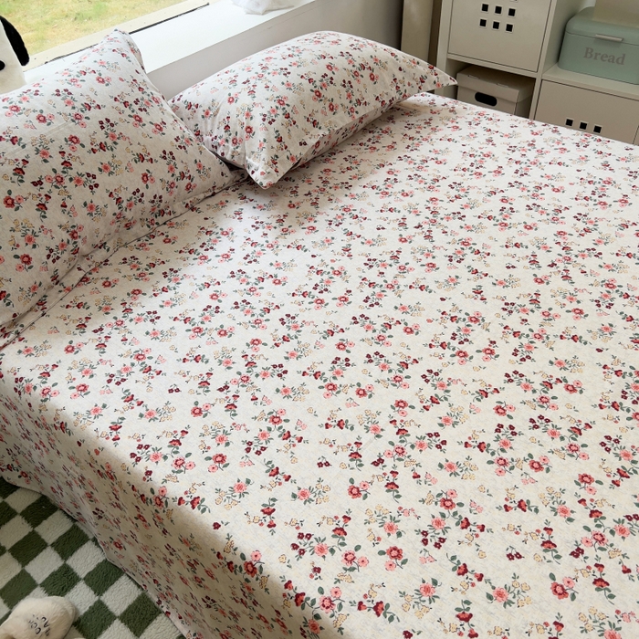 91家纺网 家纺一手货源 找家纺 百寐 2025新款秋冬全棉生态磨毛印花单品枕套48*74cm单只一对枕芯保护套 花诺柔