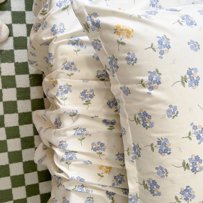 91家纺网 家纺一手货源 找家纺 百寐 2025新款秋冬全棉生态磨毛印花单品枕套48*74cm单只一对枕芯保护套 高岭花