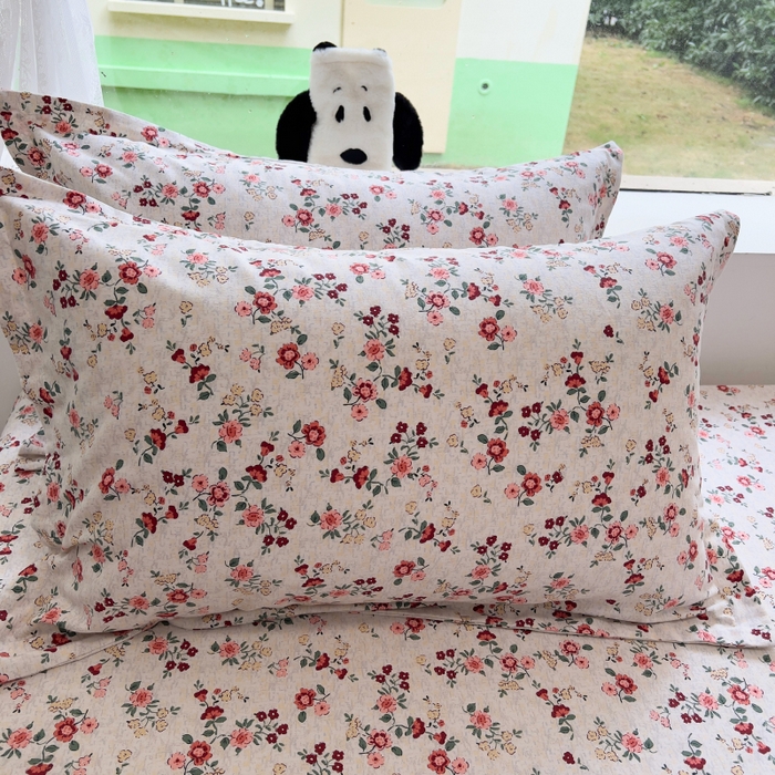 91家纺网 家纺一手货源 找家纺 百寐 2025新款秋冬全棉生态磨毛印花单品枕套48*74cm单只一对枕芯保护套 花诺柔