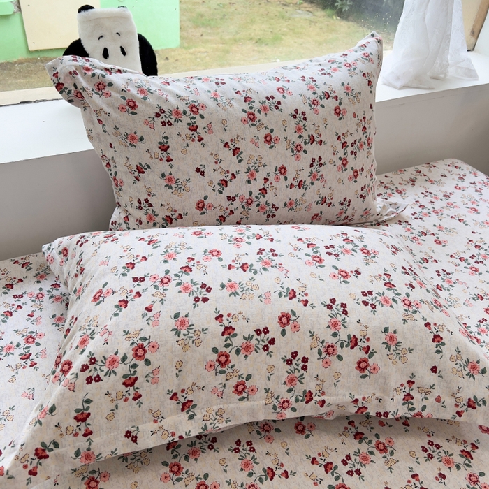 91家纺网 家纺一手货源 找家纺 百寐 2025新款秋冬全棉生态磨毛印花单品枕套48*74cm单只一对枕芯保护套 花诺柔