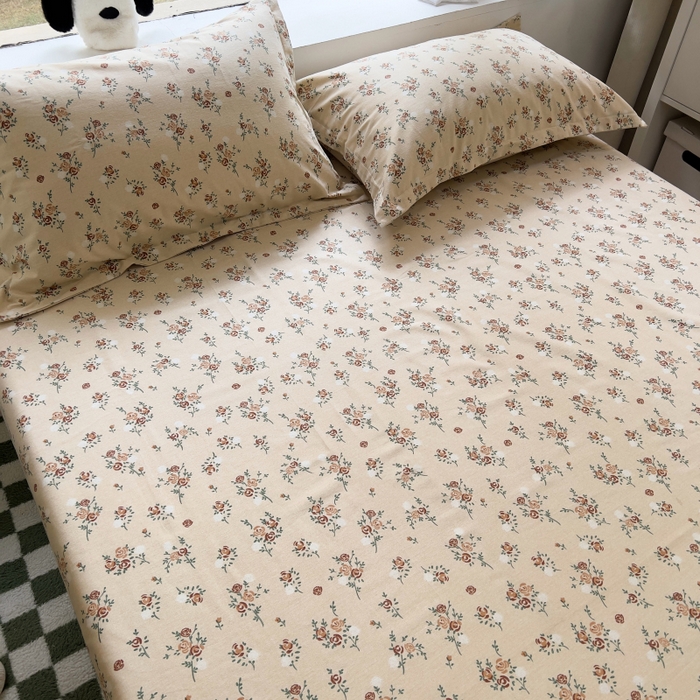 91家纺网 家纺一手货源 找家纺 百寐 2025新款秋冬全棉生态磨毛印花单品枕套48*74cm单只一对枕芯保护套 花千朵