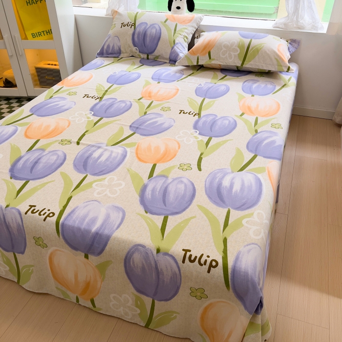 91家纺网 家纺一手货源 找家纺 百寐 2025新款秋冬全棉生态磨毛印花单品枕套48*74cm单只一对枕芯保护套 兰郁香