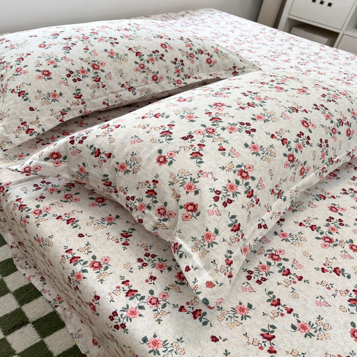 91家纺网 家纺一手货源 找家纺 百寐 2025新款秋冬全棉生态磨毛印花单品枕套48*74cm单只一对枕芯保护套 花诺柔