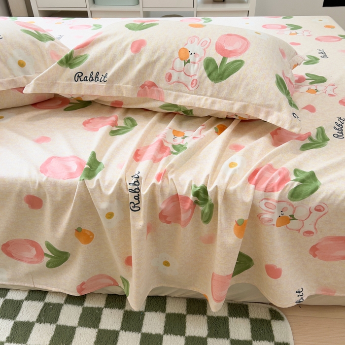 91家纺网 家纺一手货源 找家纺 百寐 2025新款秋冬全棉生态磨毛印花单品枕套48*74cm单只一对枕芯保护套 叹花郁