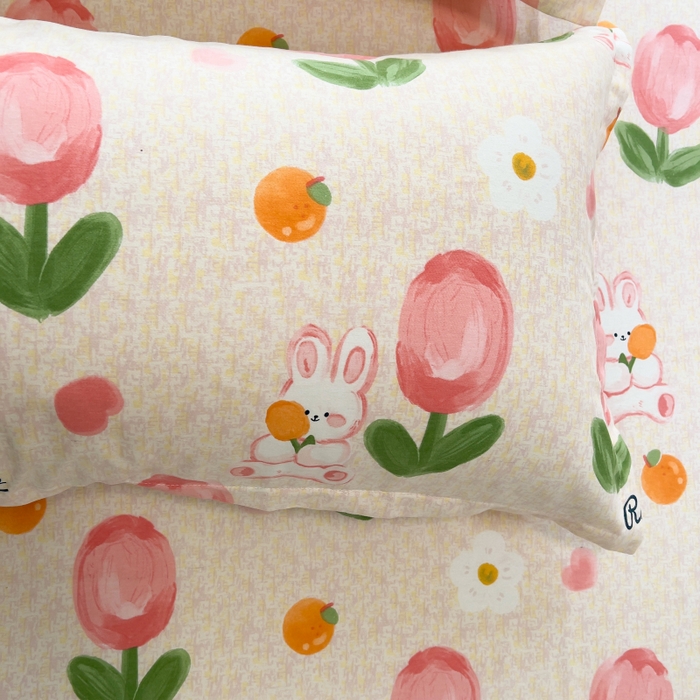 91家纺网 家纺一手货源 找家纺 百寐 2025新款秋冬全棉生态磨毛印花单品枕套48*74cm单只一对枕芯保护套 叹花郁