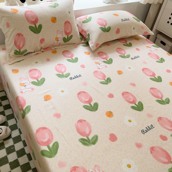 91家纺网 家纺一手货源 找家纺 百寐 2025新款秋冬全棉生态磨毛印花单品枕套48*74cm单只一对枕芯保护套 叹花郁