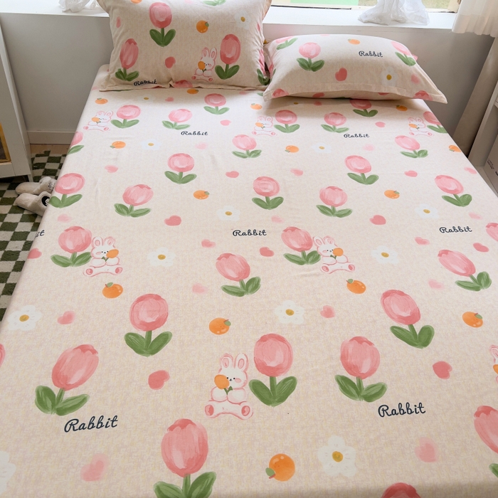 91家纺网 家纺一手货源 找家纺 百寐 2025新款秋冬全棉生态磨毛印花单品枕套48*74cm单只一对枕芯保护套 叹花郁