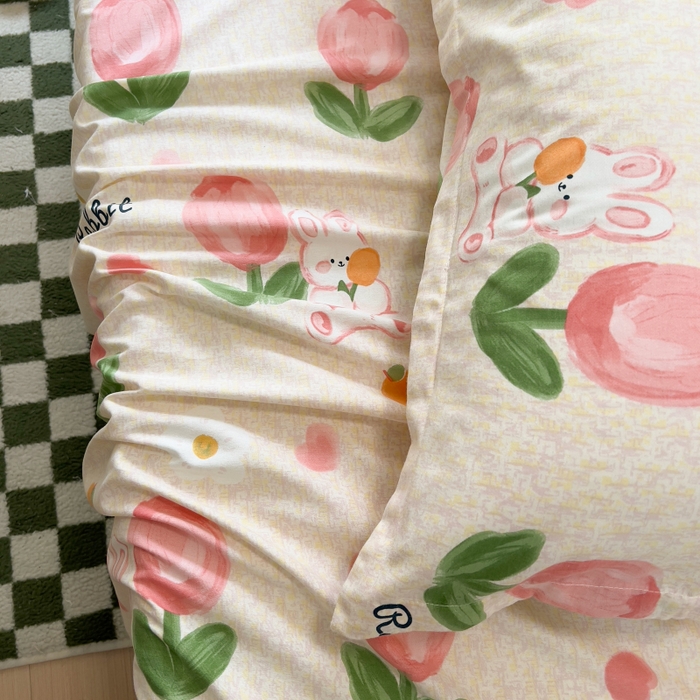 91家纺网 家纺一手货源 找家纺 百寐 2025新款秋冬全棉生态磨毛印花单品枕套48*74cm单只一对枕芯保护套 叹花郁