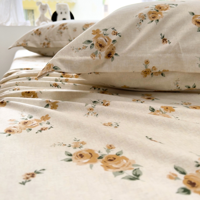 91家纺网 家纺一手货源 找家纺 百寐 2025新款秋冬全棉生态磨毛印花单品枕套48*74cm单只一对枕芯保护套 落山秋