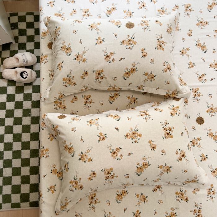 91家纺网 家纺一手货源 找家纺 百寐 2025新款秋冬全棉生态磨毛印花单品枕套48*74cm单只一对枕芯保护套 落山秋