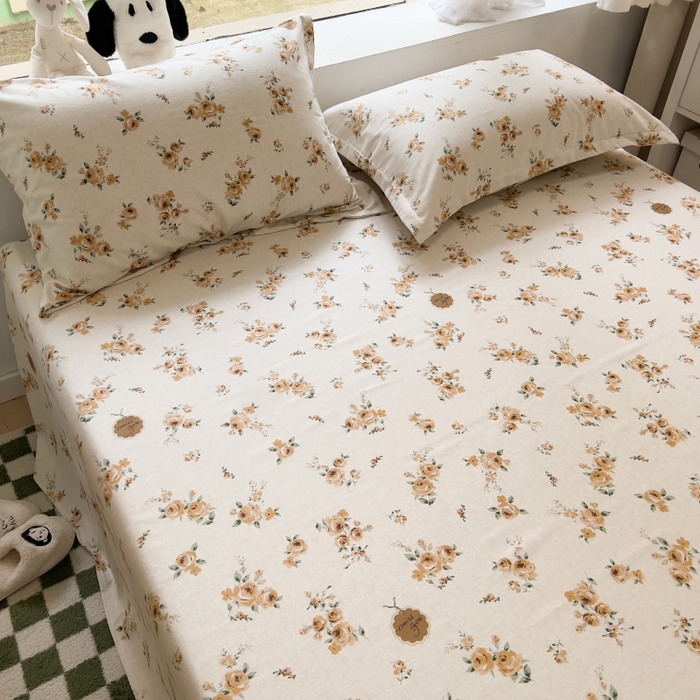 91家纺网 家纺一手货源 找家纺 百寐 2025新款秋冬全棉生态磨毛印花单品枕套48*74cm单只一对枕芯保护套 落山秋