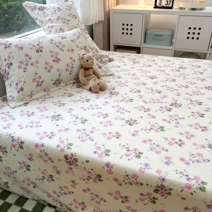 91家纺网 家纺一手货源 找家纺 百寐 2025新款秋冬全棉生态磨毛印花单品枕套48*74cm单只一对枕芯保护套 牵牛花