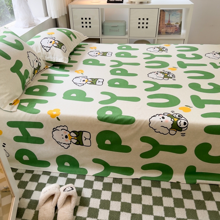 91家纺网 家纺一手货源 找家纺 百寐 2025新款秋冬全棉生态磨毛印花单品枕套48*74cm单只一对枕芯保护套 萌萌狗