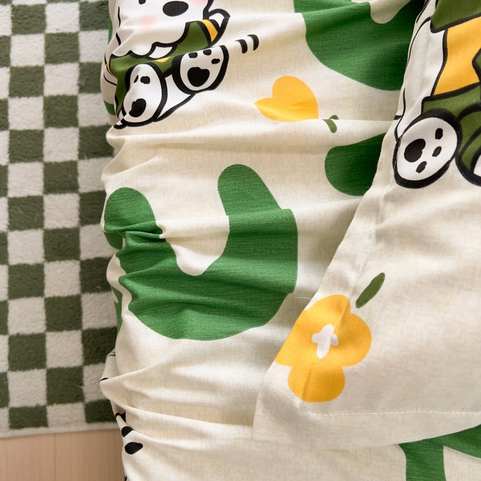 91家纺网 家纺一手货源 找家纺 百寐 2025新款秋冬全棉生态磨毛印花单品枕套48*74cm单只一对枕芯保护套 萌萌狗