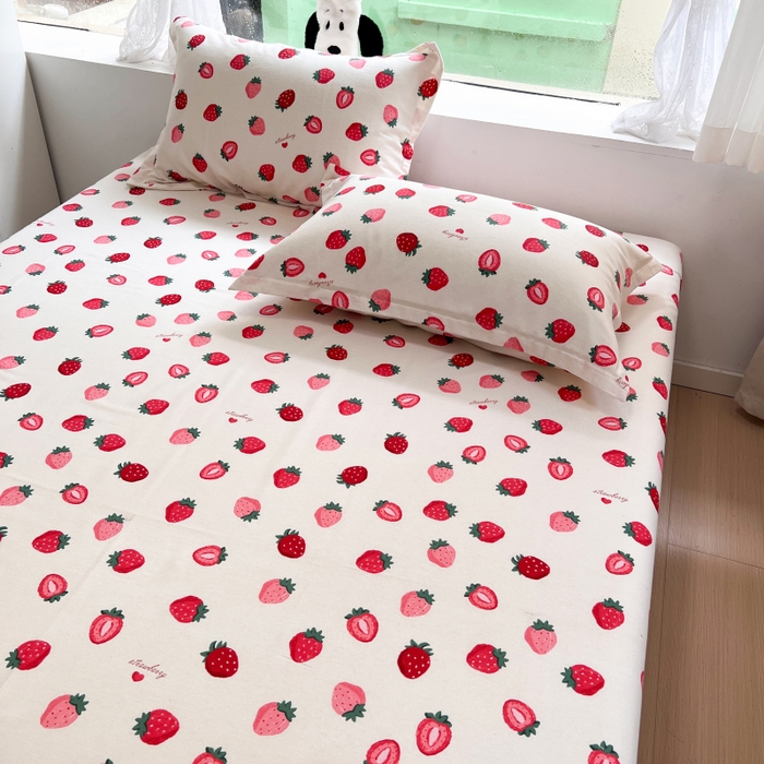 91家纺网 家纺一手货源 找家纺 百寐 2025新款秋冬全棉生态磨毛印花单品枕套48*74cm单只一对枕芯保护套 小甜心