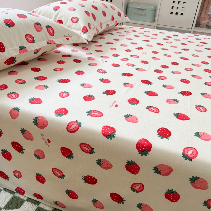 91家纺网 家纺一手货源 找家纺 百寐 2025新款秋冬全棉生态磨毛印花单品枕套48*74cm单只一对枕芯保护套 小甜心