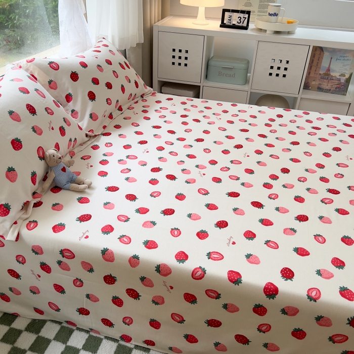 91家纺网 家纺一手货源 找家纺 百寐 2025新款秋冬全棉生态磨毛印花单品枕套48*74cm单只一对枕芯保护套 小甜心