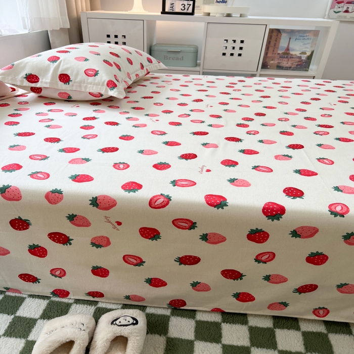 91家纺网 家纺一手货源 找家纺 百寐 2025新款秋冬全棉生态磨毛印花单品枕套48*74cm单只一对枕芯保护套 小甜心