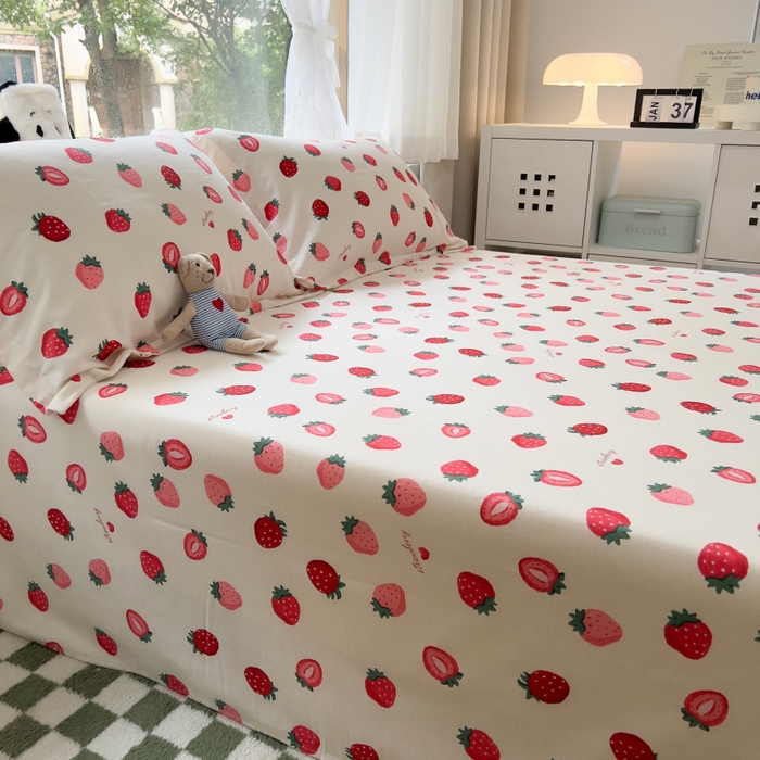 91家纺网 家纺一手货源 找家纺 百寐 2025新款秋冬全棉生态磨毛印花单品枕套48*74cm单只一对枕芯保护套 小甜心