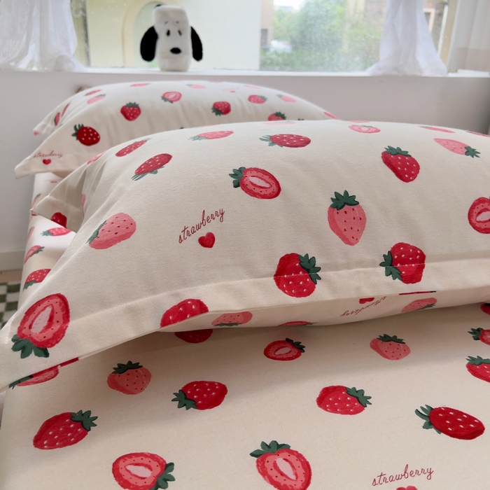 91家纺网 家纺一手货源 找家纺 百寐 2025新款秋冬全棉生态磨毛印花单品枕套48*74cm单只一对枕芯保护套 小甜心