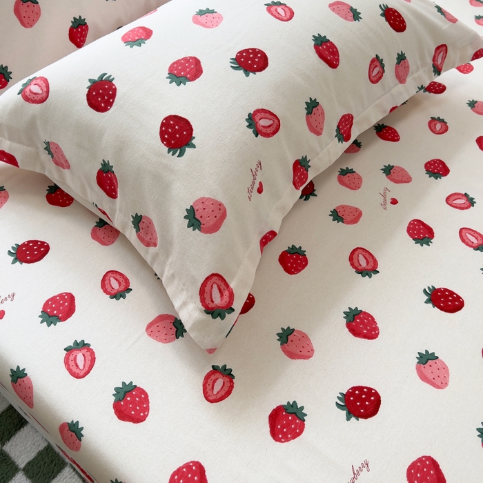 91家纺网 家纺一手货源 找家纺 百寐 2025新款秋冬全棉生态磨毛印花单品枕套48*74cm单只一对枕芯保护套 小甜心