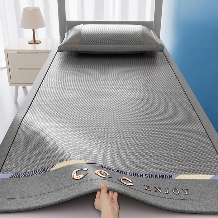 鑫琪莱家纺 2025新款学生PE凉感藤席 典雅贡藤-灰