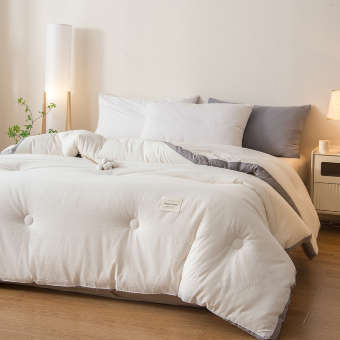 91家纺网 家纺一手货源 找家纺 鸣升家纺 2025新款新款新疆长绒棉100%棉花被春秋被冬被被子被芯立体棉被直播四季被 素雅白