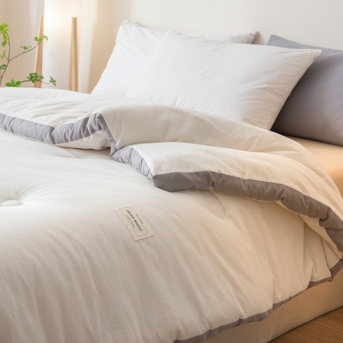 91家纺网 家纺一手货源 找家纺 鸣升家纺 2025新款新款新疆长绒棉100%棉花被春秋被冬被被子被芯立体棉被直播四季被 素雅白