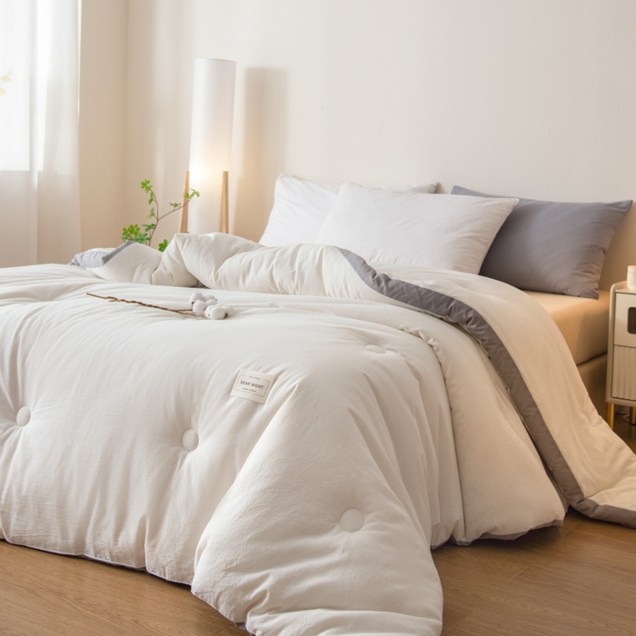 91家纺网 家纺一手货源 找家纺 鸣升家纺 2025新款新款新疆长绒棉100%棉花被春秋被冬被被子被芯立体棉被直播四季被 素雅白