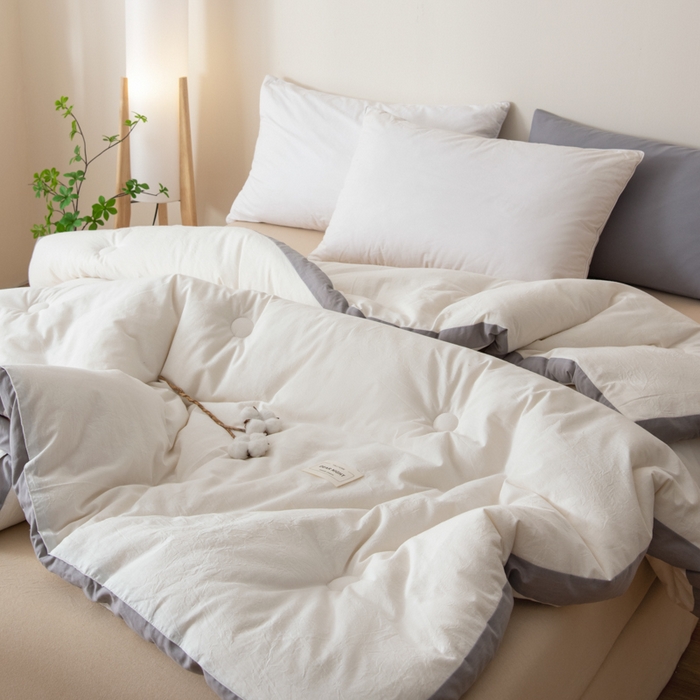 91家纺网 家纺一手货源 找家纺 鸣升家纺 2025新款新款新疆长绒棉100%棉花被春秋被冬被被子被芯立体棉被直播四季被 素雅白