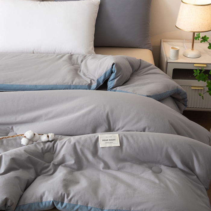 91家纺网 家纺一手货源 找家纺 鸣升家纺 2025新款新款新疆长绒棉100%棉花被春秋被冬被被子被芯立体棉被直播四季被 雾灰